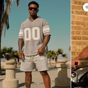 Grey Mesh Varsity Knit Jersey